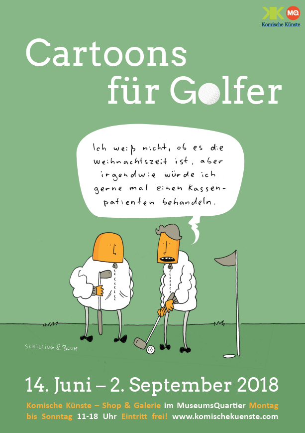 Cartoons für Golfer Ausstellung Komische Künste Wien MuseumsQuartier
